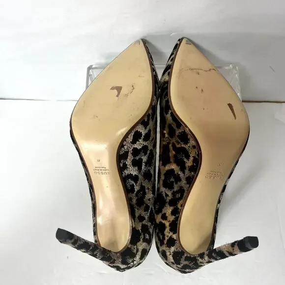 Francensco Russo Pumps Woman 11 Velvet Leopard Print Stiletto Heels Italy Made - Picture 16 of 16
